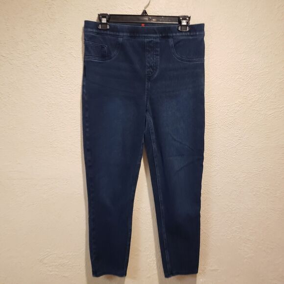 SPANX Blue Pull on Skinny Jeggings Pants Womens Size Large Jeans Stretch Classic - Picture 9 of 11